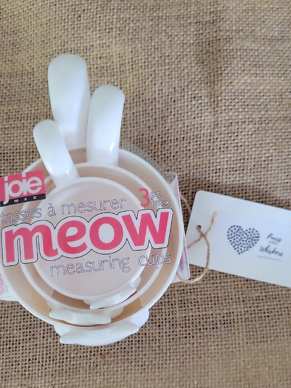 Joie Meow Measuring Cups - Cream and Pink Accents